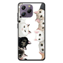 Чехол с милыми котиками на а96 (Черно-белые котики)