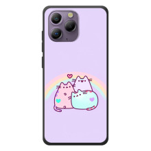 Чехол с милыми котиками на а96 (Котики с радугой)