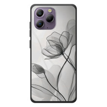 Чохол з квітковим принтом на Блаківйю А96 (Чорні квіти)