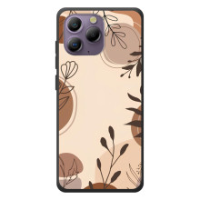 Чохол з квітковим принтом на Блаківйю А96 (Коричневі квіти)