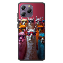 Чехол с принтом стильные животные для Блэквью А96 (Ламы в очках)