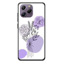 Силконовий чохол з принтом в квітах на Blackview A96 (Фіолетовий букет)