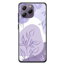 Силконовий чохол з принтом в квітах на Blackview A96 (Фіолетовий дизайн)