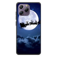 Новогодние Чехлы для Блэквью А96 (VPrint) (Санта - луна)