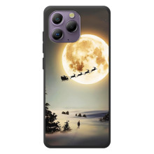 Новорічні, Святкові Чохли для Blackview A96 - 2024 год (Санта на місяці)