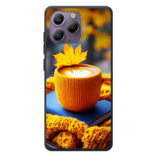Чехол с уникальным дизайном «Осень с кофе» для Blackview A96 – Кофе с жёлтым