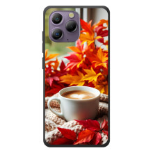 Чехол с уникальным дизайном «Осень с кофе» для Blackview A96 – Кофе и листья