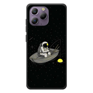 Силиконовый Чехол с принтом "Космонавты" на Blackview A96 – Космонавт на рыбалке