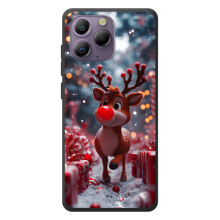 Яркий чехол для Blackview A96 с Зимними Оленятами (Олень среди подарков)
