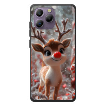 Яркий чехол для Blackview A96 с Зимними Оленятами (Олень с носом)