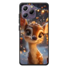 Яркий чехол для Blackview A96 с Зимними Оленятами (Оленёнок среди гирлянд)