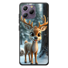 Яркий чехол для Blackview A96 с Зимними Оленятами (Оленёнок в лесу)
