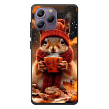 Друкований чохол 'Звірята з кавою' для Blackview A96 – Білка з кавою