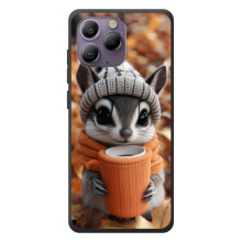 Друкований чохол 'Звірята з кавою' для Blackview A96 – Гризунчик з кавою