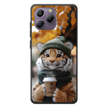Друкований чохол 'Звірята з кавою' для Blackview A96 – Тигр з кавою
