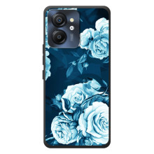 Чехлы (ART) Цветы на Blackview Color 8 (VPrint) (Голубые Бутоны)