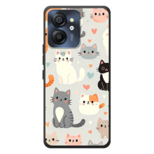 Чехол с рисунком кот на Blackview Color 8 (Коллаж котов)