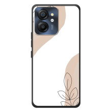 Силиконовый чехол с принтом в цветах на Blackview Color 8 (Нюдовый дизайн)