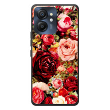 Силиконовый бампер с принтом (цветочки) на Блэквью Колор 8 (Букет цветов)