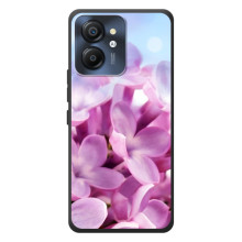 Силиконовый бампер с принтом (цветочки) на Блэквью Колор 8 (Сиреневые цветы)