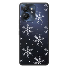 Зимние Чехлы для Блэквью Цвет 8 - прозрачный фон (Белые снежинки)