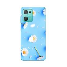 Чохол з Квітами для Blackview Oscal C30 Pro (ромашки на блакитному)