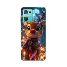 Яркий чехол для Blackview Oscal C30 Pro с Зимними Оленятами – Олень в шарфе
