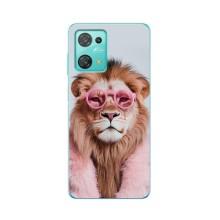 Чохол з принтом стильні тварини для Блекв'ю Оскал С30 – Лев в окулярах