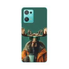 Чохол з принтом стильні тварини для Блекв'ю Оскал С30 – Лось з кавою