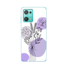 Силконовий чохол з принтом в квітах на Blackview Oscal C30 – Фіолетовий букет
