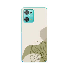 Силконовий чохол з принтом в квітах на Blackview Oscal C30 – Монстера зелена