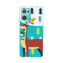 Силиконовый бампер с картинкой животных для Blackview Oscal C30 (Олень с шарфом)