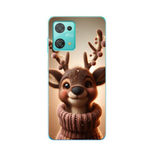 Яркий чехол для Blackview Oscal C30 с Зимними Оленятами (Олень в свитере)