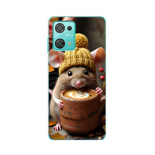 Печатный чехол «Зверята с кофе» для Blackview Oscal C30 – Медведь с кофе