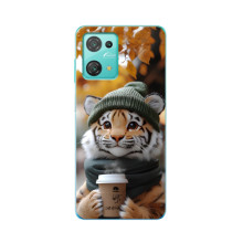Печатный чехол «Зверята с кофе» для Blackview Oscal C30 – Тигр с кофе