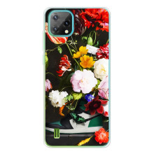 Брендновые Чехлы для Blackview Oscal C60 - (PREMIUMPrint) (Nike цветы)