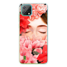 Чехлы (ART) Цветы на Blackview Oscal C60 (VPrint) – Глаза в цветах