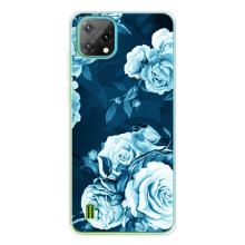 Чехлы (ART) Цветы на Blackview Oscal C60 (VPrint) – Голубые Бутоны