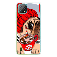 Чехлы с собаками для Blackview Oscal C60 (VPrint) – Собачка в шапке
