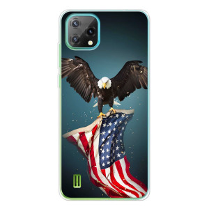 Чехол Флаг USA для Blackview Oscal C60 – Орел и флаг