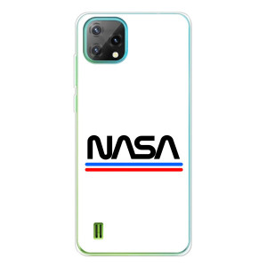Силіконовый бампер з принтом "Наса" на Blackview Oscal C60 – NASA на білому тлі