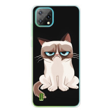 Чехол с принтом для Blackview Oscal C60 (AlphaPrint) Модные коты – Грустный кот