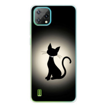 Чехол с принтом для Blackview Oscal C60 (AlphaPrint) Модные коты – Силуэт котика