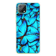 Чехол с принтом для >Блэквью Оскал C60 - (Прикольные) (AlphaPrint) (Синие бабочки)