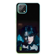 Чехлы Венсдей на Blackview Oscal C60 Уэнсдей (AlphaPrint) – взгляд Уэнздей