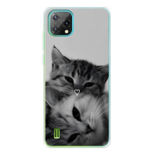Чехол с рисунком кот на Blackview Oscal C60 (Пара котов)