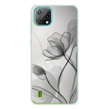 Чехол с цветочным принтом на >Блэквью Оскал C60 
