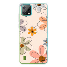 Чохол з квітковим принтом на 
Блeків'ю Осeкл С60 
 – Кольорові квіти