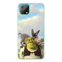 Чехол с мультфильмом Шрек на Blackview Oscal C60 – Шрек и осел