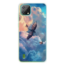 Чехол с принтом дракон Беззубик для Чёрнаямью Осгал С60 – Беззубик в небе